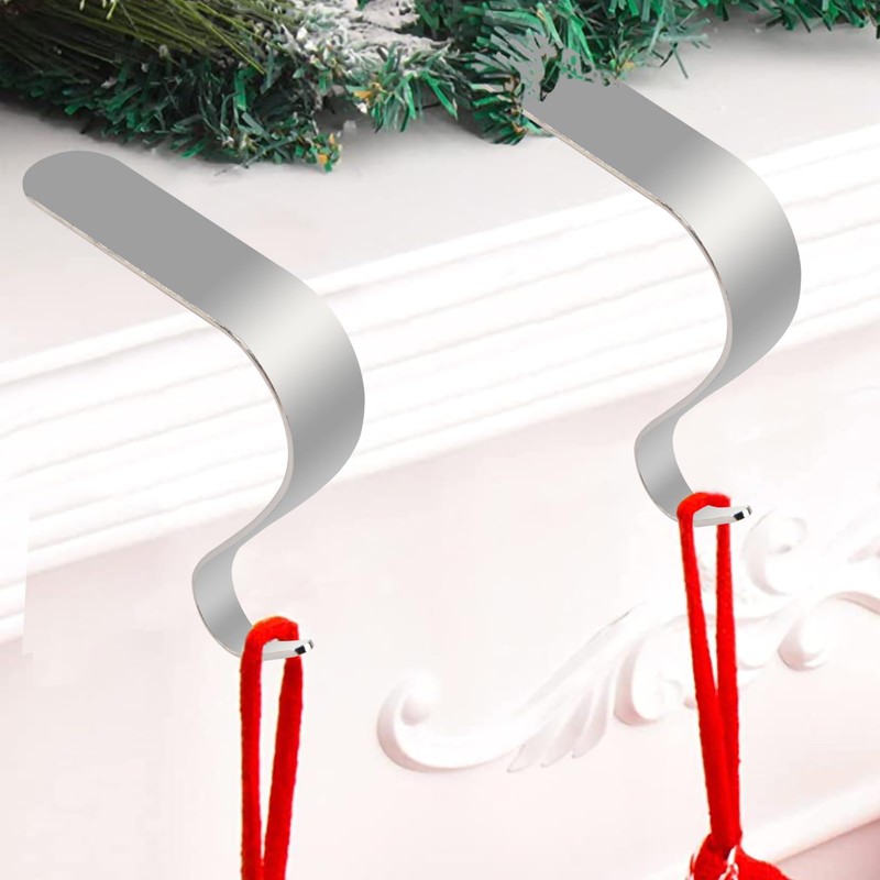 KEYIDO Christmas Stocking Holders for Fireplace Stocking Hangers Weighted Christmas