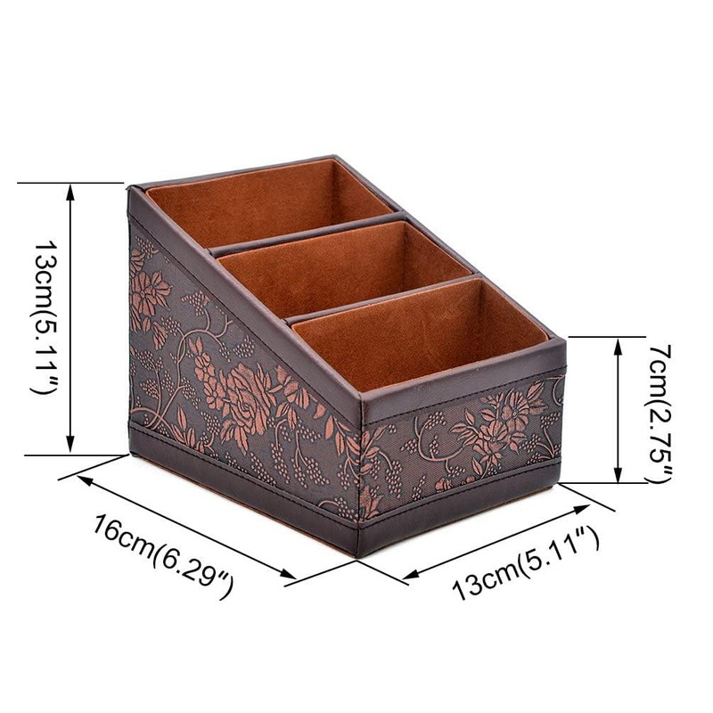 Medifier Elegant Leather Desk Stationery Organizer,Multi-Function Desk Storage Box for