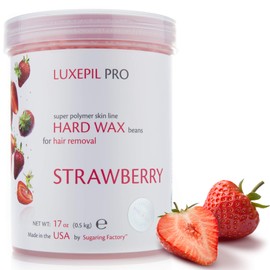 Strawberry Hard Wax Beads for Hair Removal - All-Natural Painless Wax for Face, Bikini, Armpit, Legs, Arms, Chest, Upper Lip - Easy to Use, Fast-Melting Body Wax - 17 oz