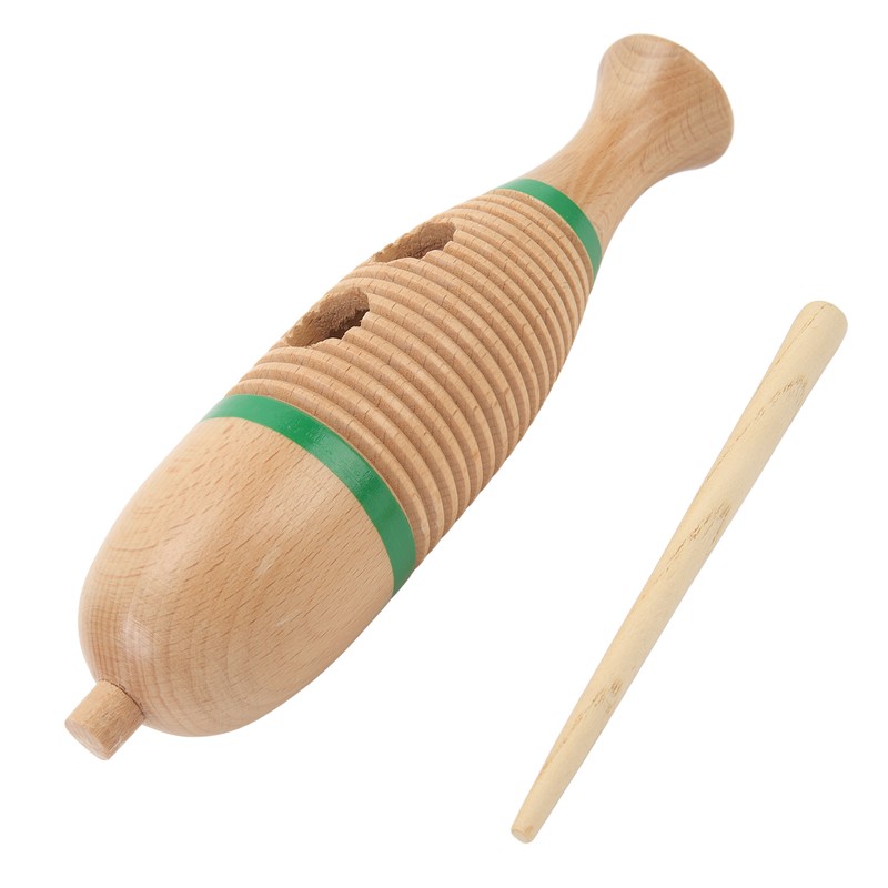 Fish Shaped Guiro Wooden Latin Percussion Musical Instruments with Rhythm