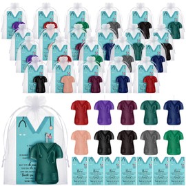 Baquler 30 Set 2025 Nurse Week Gifts Candles for Women Men Doctor Coat Shaped Nurse Candle Appreciation Cards with Organza Bag for CNA Nursing Student Doctor Birthday Thank You Gift
