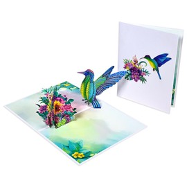 Yimofy Hummingbird Pop Up Greeting Card for All Occasions, 3D Birthday Card Mother's Day Father's Day Anniversary Thank You Card with Envelope for Mom, Dad, Grandma, Wife, Friends, Bird Lovers