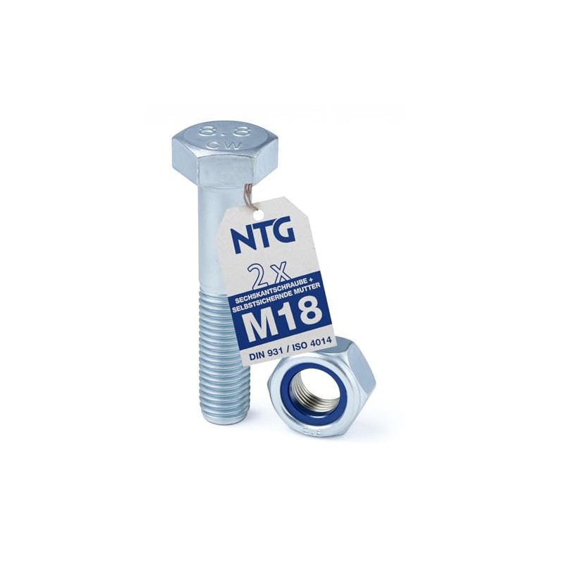 Mounting Kit Hexagonal Screw M18 x 100 mm with Self-Locking