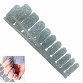 Jaysea Arts Nail Strips, Color Dark Grey Glitter Street Nails Polish Wraps, B4G1