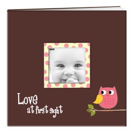 Pioneer Baby Owl Printed Design Post Bound Scrapbook Album 12"X12"-Pink