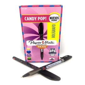 Paper Mate 24 Bolígrafos Tinta Negra Candy Pop Punta  Media 1.0 M