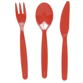 Harfield Small Cutlery Set - Red Reusable Virtually Unbreakable Polycarbonate Plastic