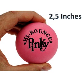 Pinky Ball The Original Bouncy Balls (24 Pack Bulk in Display Box) Hi Bounce Rubber Pink Ball for Kids and Adults. Massage Ball and Party Games Gift Supply by JA-RU. Plus 1 Small Bouncy Ball. 976-24p