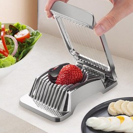 Egg Slicer for Hard Boiled Eggs, Easy Cutting Grid with Stable Base & Brush, Divider Tool Perfect for Salads & Sandwiches