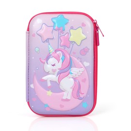 OFFCUP Pencil Case, 3D Eva Cute Pencil Case, High Capacity Pencil Pouch Waterproof Pencil Bag with Practical Zip, School Supplies Stationery Set for Kids Girls School Christmas Gifts (Unicorn)