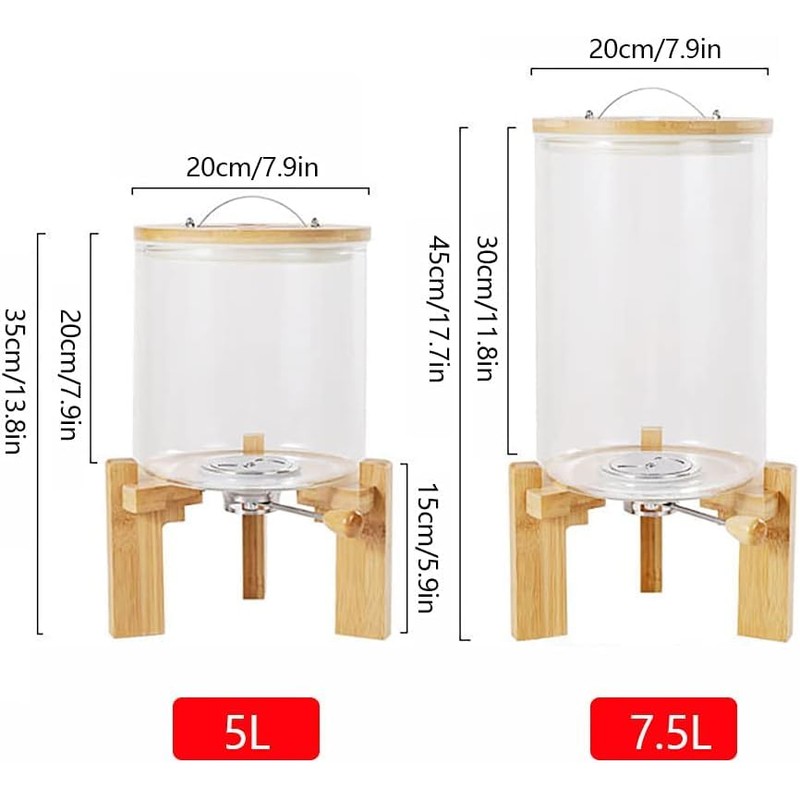 Xuthusman Capacity Airtight Glass Dry Food Storage Container Cereal Rice