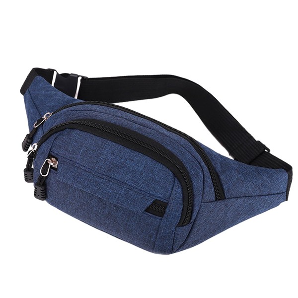 1 Casual Waist Bag, Large Capacity Waist Bag, Commuting Waterproof Waist Bag, Running Bag, Adjustable Cross-Body Chest Bag, Suitable for Travel, Shopping, Sports, Unisex (Blue)
