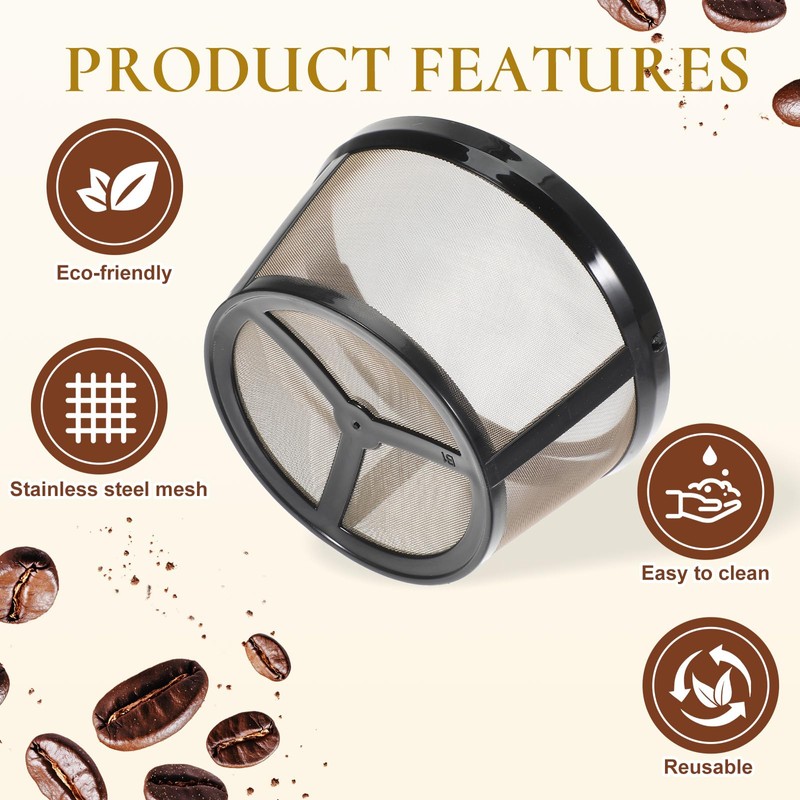 BOHUIZ 2Pcs Reusable Coffee Filter Basket for 4-5 Cup Coffee
