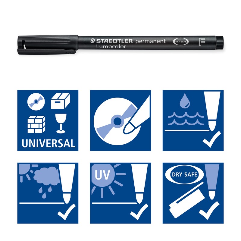 Staedtler Lumocolor 318-9WP4HZ Permanent Foil Pencil Set of 4 in