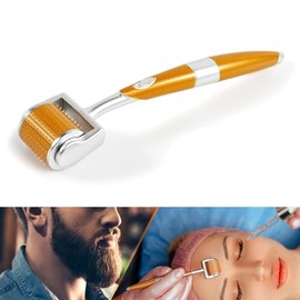 Dermaroller Rodillo Facial 0.25, Rodillo Facial para Cuidado, Estimular la Producción de Colágeno y Elastina, Disminuye Arrugas, Manchas y Cicatrices, Estimula el Crecimiento de Barba.