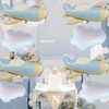 8 Pcs White Cloud Balloons Matte Plane Helicopter Foil Balloons