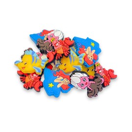 Lashicorn Little Mermaid Movie Silicone Focal Bead | 12 Mixed Pack Sebastian Flounder Sea Witch for Freshie Hanger Cardstock Rounds Beadable Makeup Brushes Charms Beaded Pens