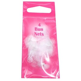 Serenade - 4 Fine Mesh Elasticated Bun Nets (White)