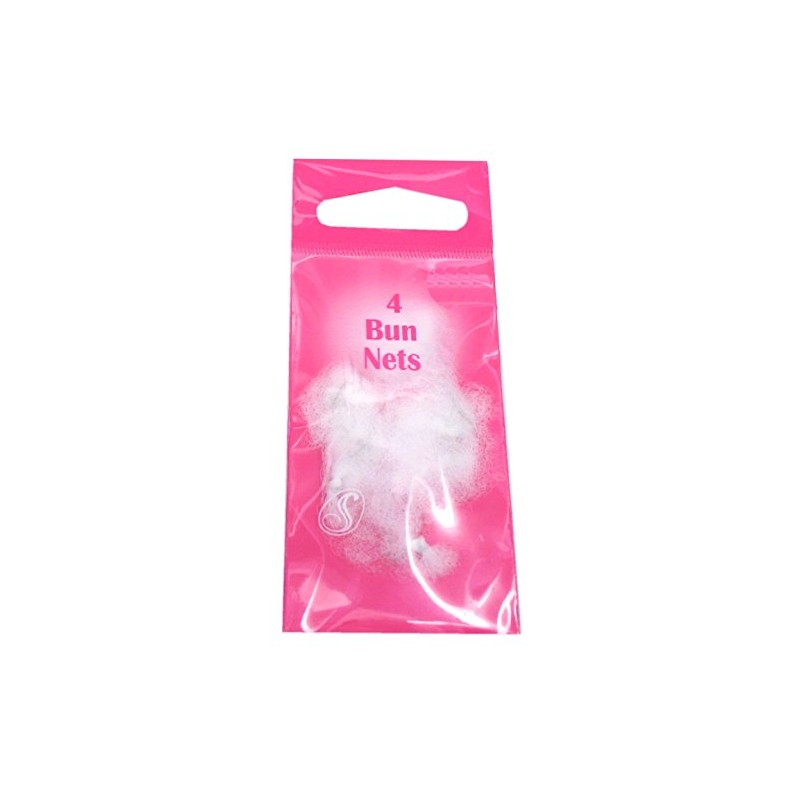 Serenade - 4 Fine Mesh Elasticated Bun Nets (White)