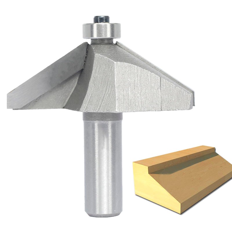 Akylin 60 Degree Chamfer Router Bit,1/2" Shank,1" Cutting Depth,1-1/8" Bevel