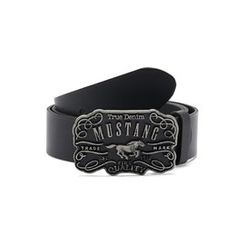 MUSTANG Men's Leather Belt, black