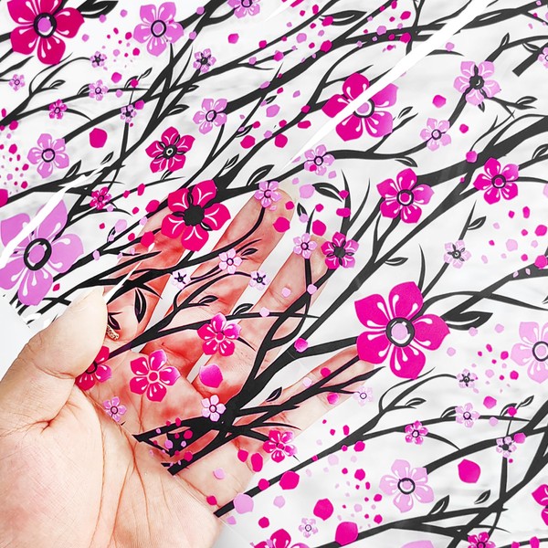 HYANG Little Flowers TPU Fabric Clear Jelly Vinyl Roll: 30cm
