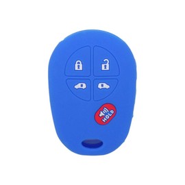 SEGADEN Silicone Cover Protector Case Holder Skin Jacket Compatible with TOYOTA Sienna 4+1 Button 5 Buttons Remote Key Fob CV4423 Deep Blue