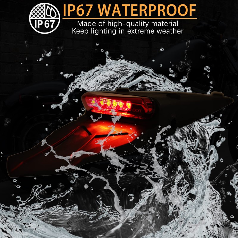 DREAMIZER Rear Fender Red 12V LED Tail Light Brake Lamp