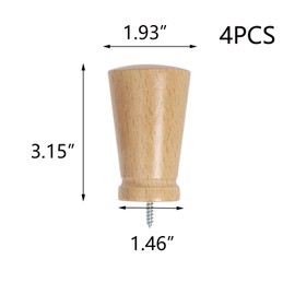 T Tulead Wooden Curtain Rod Finials Screw-on End Caps Drapery Finial 4PCS (Wood Color)