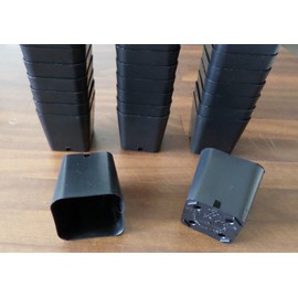 100 2" Inch pots for Starting seedlings 2" Square Durable Reusable Plastic Starter