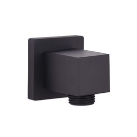 Keenware KSA-187 Lunar Square Brass Shower Wall Elbow Outlet, Black