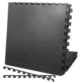 Venbytech for Puzzle Exercise Mat ½ in EVA Interlocking Foam Floor Tiles for Home Gym Black