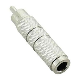 Audio Adapter - 1/4" female Mono TS to RCA male - Silver Metal Unbalanced