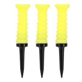 VBESTLIFE 3 Piece Golf Tees Elastic Rubber Ball Holder for Golf Practice Equipment 83 mm Yellow with Good Elastic Performance for Power Reset Tees Golf Leisure Sports