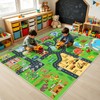 Town Road Car Rug 6x9 Ft, Non-Slip Railway Track Car