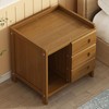 ILWorkTLs Bamboo Nightstand with 3 Drawers and 1 Open Shelf,End