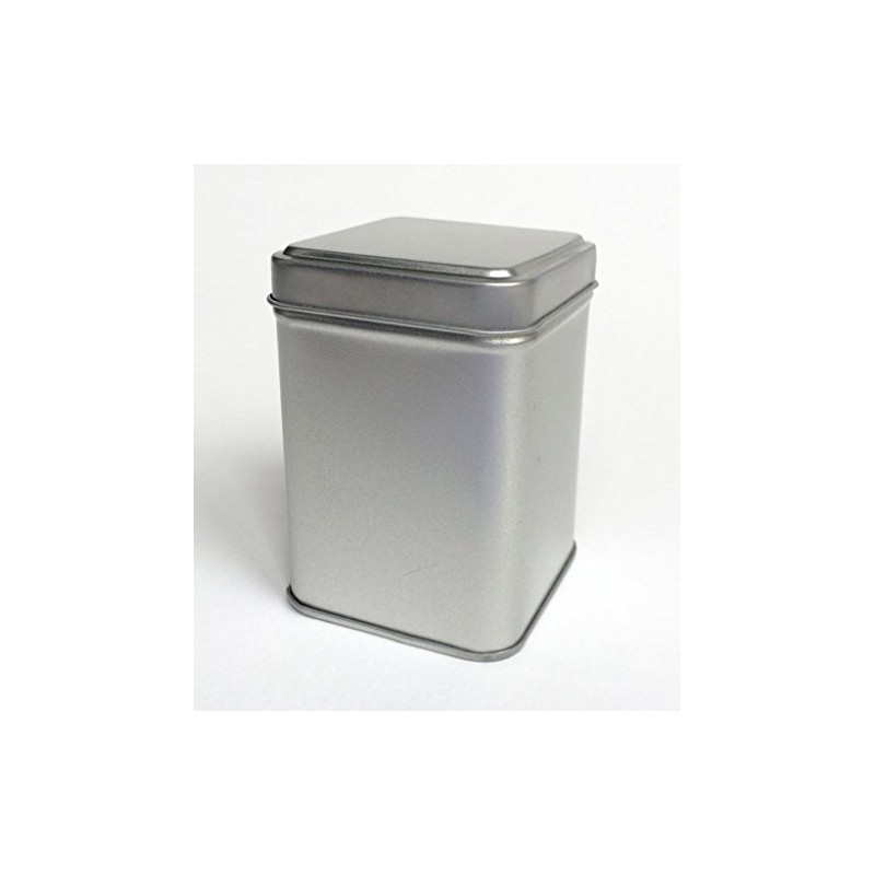 Silver 50 gram 8 centimeter square tin caddy