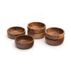 WEBHUSHI Acacia Wood Bowls: Handcrafted, Rustic, 6 Bowls of 3.75-inch,