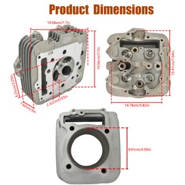 GXYWADY Cylinder Piston Camshaft Gasket Cylinder Head Kit Replacement for Honda Sportrax 400 TRX400EX 1999-2008, Replacement for 12100-KCY-670 12200-HN1-A70