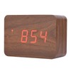LED Wooden Alarm Clock, Alarm Function/Voice Control and Continuous Light