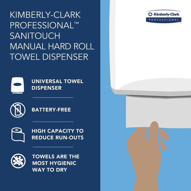 Kimberly-Clark Sanitouch Hard Roll Paper Towel Dispenser (09991), Hands-Free Pull