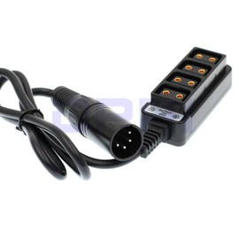 DRRI 4Pin XLR to 4 Port Dtap Female Hub Cable for Anton Bauer Battery/RED ARRI Camera