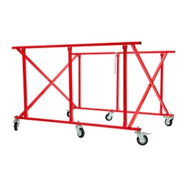 Gelacie Folding Pickup Bed Dolly- Easily Fold Large Auto Body Truck Bed Cart 800 lbs, Truck Bed Dolly Lifter Automotive Body Cart Pick Up Bed Stand W/Casters Steel Powder Coated Red