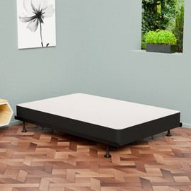 Spring Coil Coil, 4.5-Inch Sturdy Box Spring for Mattress Support-Durable and Easy to Assemble Natural Wood Foundation for Twin, Black