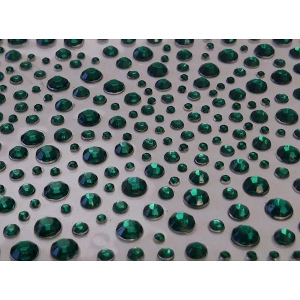 Crystal & Gems CraftbuddyUS 325pcs Green Self Adhesive Rhinestone Gems