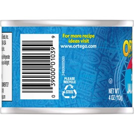 Ortega Peppers, Diced Jalapenos, Hot, 4 Ounce (Pack of 24)