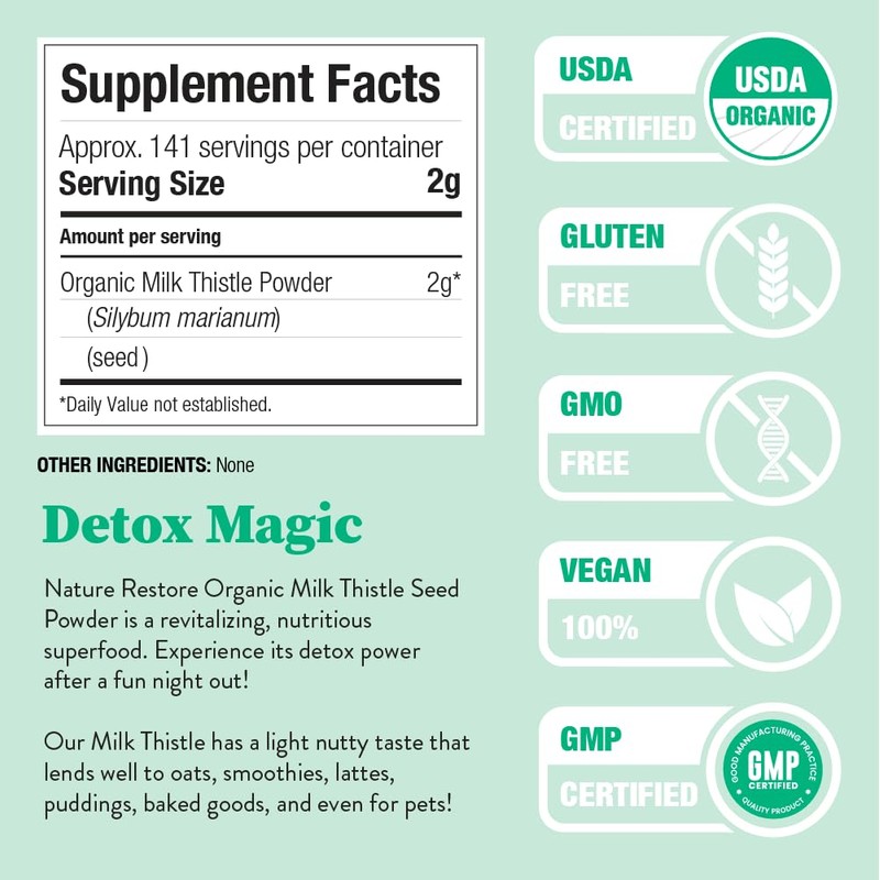 Nature Restore Nature Restore USDA Certified Organic Milk Thistle Seed