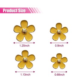 4PCS Daisy Air Vent Clips, Cute Flower Air Freshener Clip, Car Air Conditioning Outlet Clip, Car Diffuser Vent Clip Charm, Car Interior Decorations Accessories for Women (Yellow)