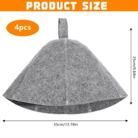 XTUDOU® 4-Piece Sauna Hat Set, Sauna Hat, Sauna Hat for Men, Shower Accessories for Men and Women, Sauna Hat Felt for Sauna, Bathroom, Spa (White, Grey)