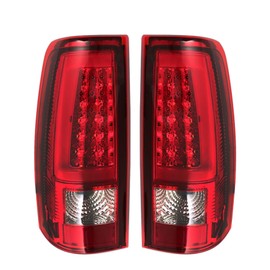GXYWADY 1 Pair Tail Light of Left Driver and Right Passenger Side Replacement for 2003-2006 Chevy Silverado 1500 2500 3500 Red Lens Brake Light 19169002 19169003